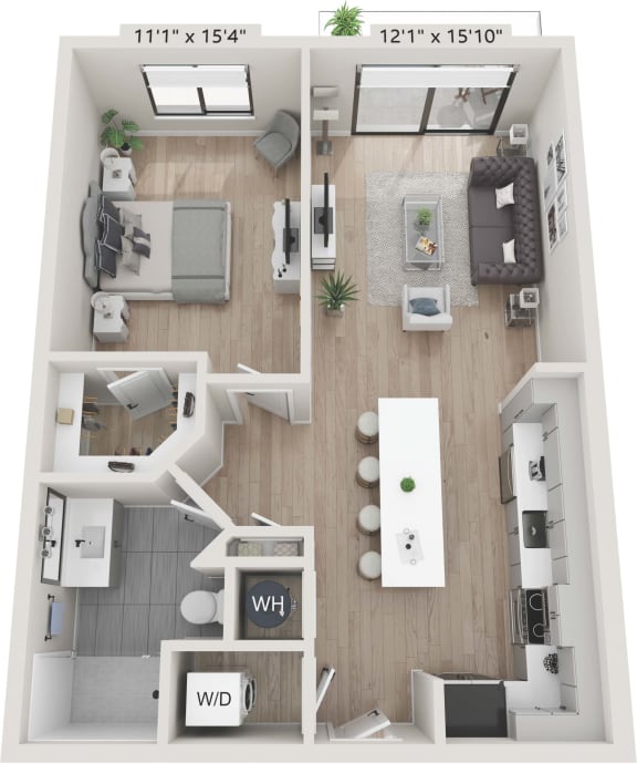 A2 Floor Plan at Centrico by Windsor, Doral, FL, 33166