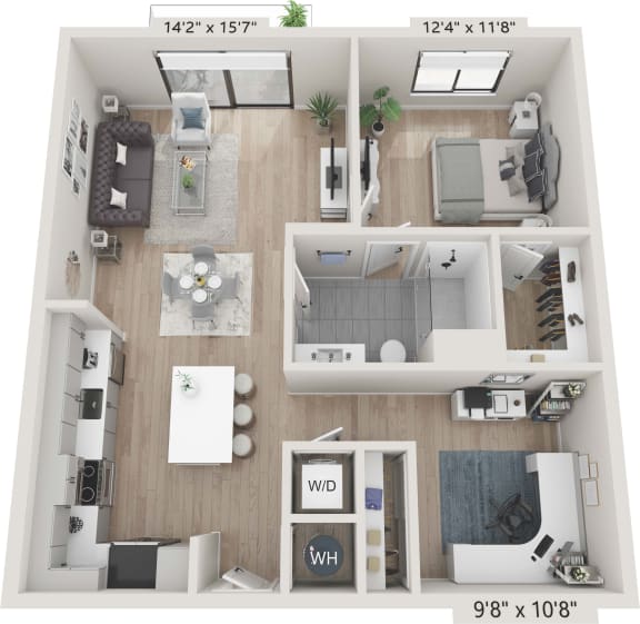 A4 Floor Plan at Centrico by Windsor, Doral