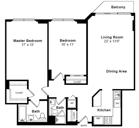 Gramercy floor plan at Windsor at Mariners, 100 Tower Dr., Edgewater