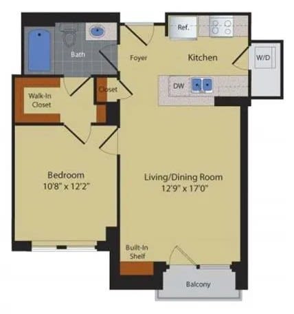 Floorplan at Halstead Tower by Windsor, 4380 King Street, VA 22302