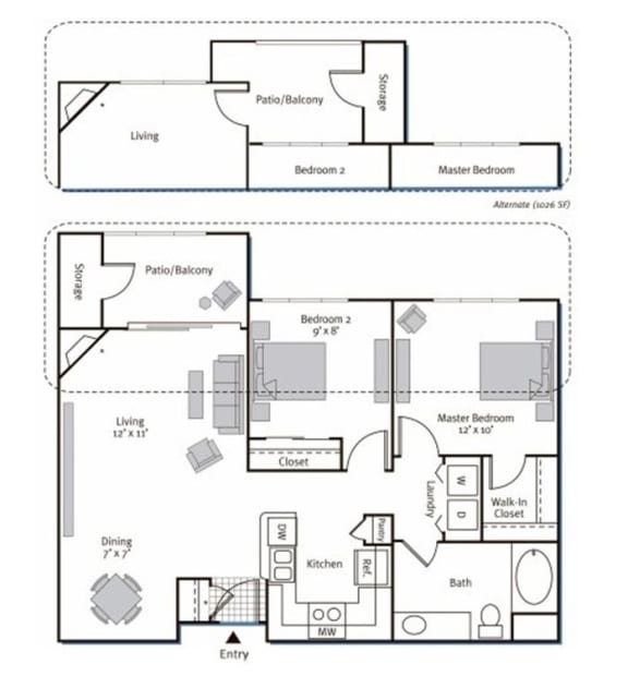 Floorplan at Pavona Apartments, 760 N. 7th Street, San Jose, CA, 95112