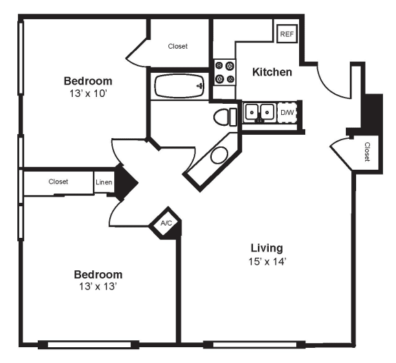 C1_Dimension_V3 Floor Plan C1_Dimension_V3 Floor Plan at Renaissance Tower, Los Angeles, CA