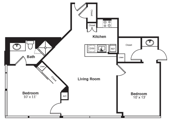 D2_Dimension_V3 floor plan D2_Dimension_V3 floor plan at Renaissance Tower, Los Angeles, CA
