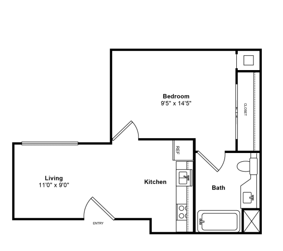 A2 2d Floor Plan, Sea Castle by Windsor, Santa Monica, CA 90401