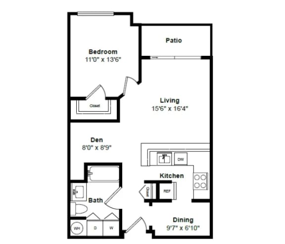 Caymen 2d Floor Plan at Tera Apartments Kirkland, WA