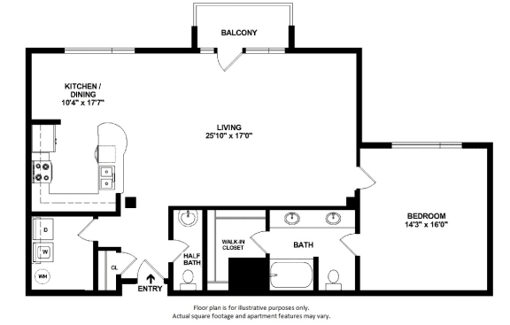 1x1-5_41A_1265sf floor plan 1x1-5_41A_1265sf floor plan at The District, 6300 E. Hampden Ave., 80222