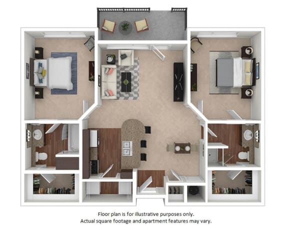 2x2_3A_1026sf floor plan at The District, CO, 80222