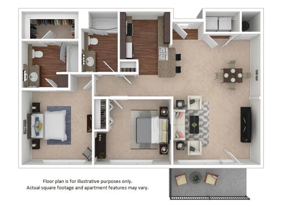 2x2_5A_1013sf floor plan at The District, Denver, Colorado
