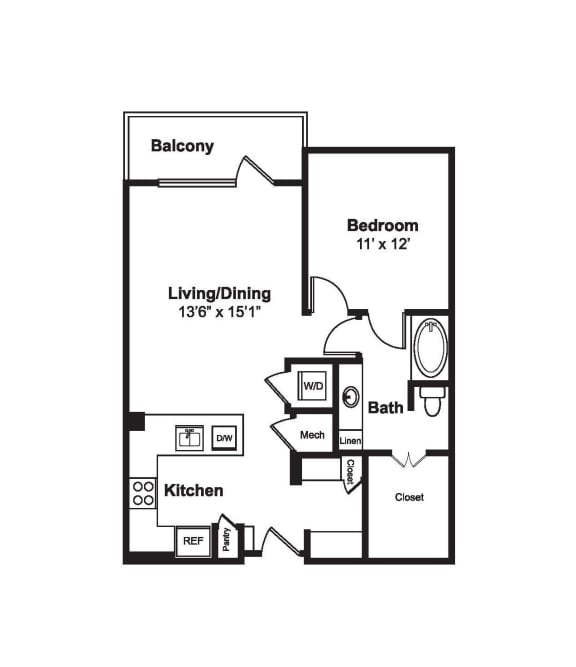 A5 web floor plan at Windsor Fitzhugh, Dallas, Texas