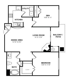 A3 Floorplan at Windsor at Main Place, Orange, CA