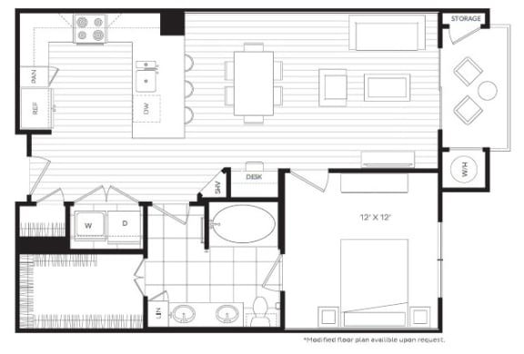 A4 floor plan at Windsor Oak Hill, Texas, 78735