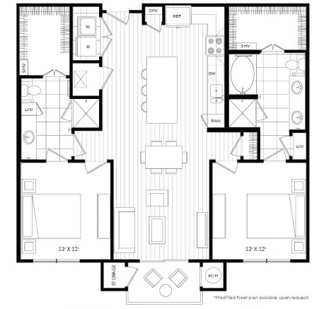 B2 floor plan at Windsor Oak Hill, Austin, Texas