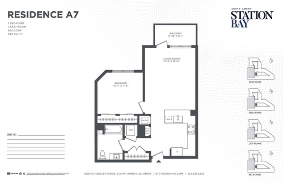 A7 Floor Plan at Station Bay, New Jersey