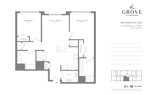 B4 2 Bed 2 Bath Floor Plan B4 2 Bed 2 Bath Floor Plan at The Grove at Piscataway, Piscataway, New Jersey