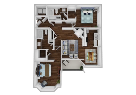 Floor Plan  B2A - 2 Bedroom Deluxe