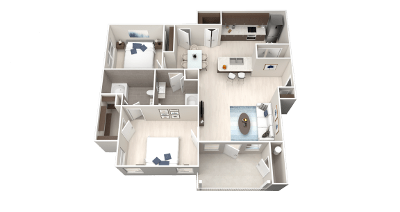 B2 Floor Plan B2 Floor Plan at Ethos Apartments, Austin, TX