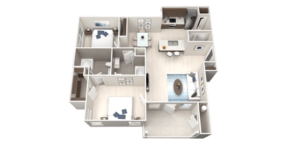 B3 Floor Plan at Ethos Apartments, Austin, 78744
