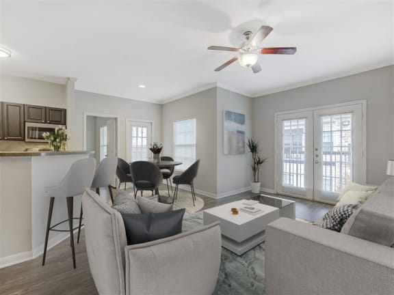 Living Room With Dining Area at Stonebrook, Tyler, 75703