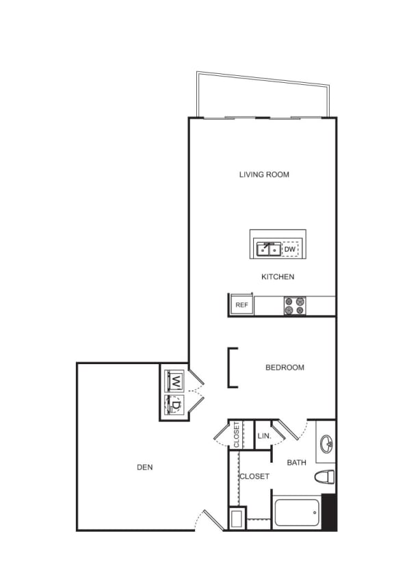 Floor Plan  1 bed 1 bath A8 Floor Plan at Optimist Lofts, Atlanta, 30324