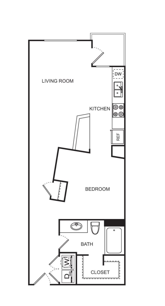 1 bed 1 bath A6 Floor Plan 1 bed 1 bath A6 Floor Plan at Optimist Lofts, Atlanta, GA