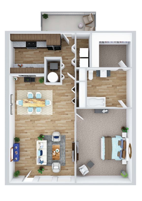 1 Bed 1 Bath Floor Plan Aat Harvard Place Apartment Homes by ICER, Georgia