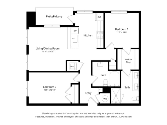2L Floor Plan at Exchange at Rock Hill, Rock HIll, SC, 29730