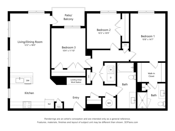 3L Floor Plan 3L Floor Plan at Exchange at Rock Hill, Rock HIll, SC, 29730