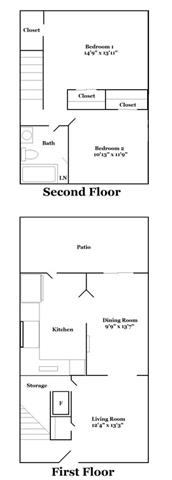  Floor Plan 2 Bedroom Plan A