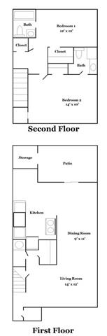  Floor Plan 2 Bedroom Plan C