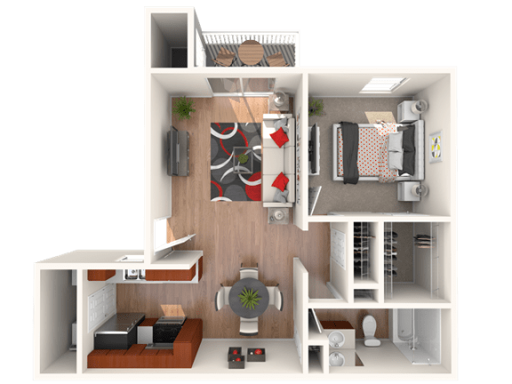  Floor Plan 1x1S