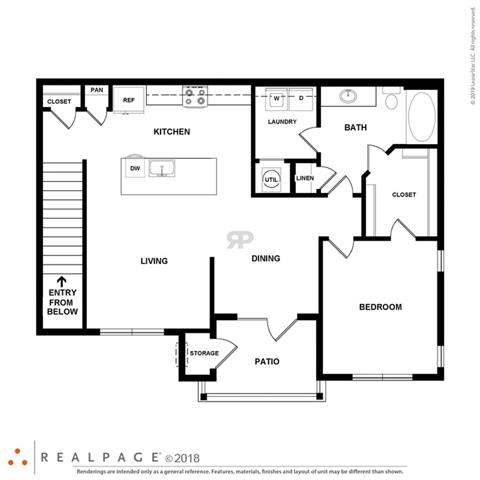 Munich 1 Bedroom 1 Bathroom Floor Plan Munich 1 Bedroom 1 Bathroom Floor Plan at Century Belmont Station, Louisville, Kentucky