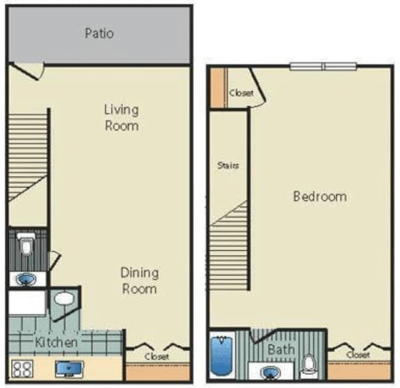 Floor Plan  at The Retreat @ Greenbriar Apartments by ICER, Atlanta, GA, 30331