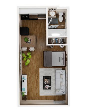 Studio Floor Plan Studio Floor Plan at Elevate Woodstock Apartmnets, Georgia
