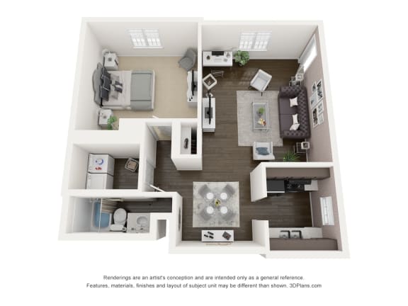 1 bedroom 1 bathroom  Floor Plans A1 at The Retreat at St Andrews