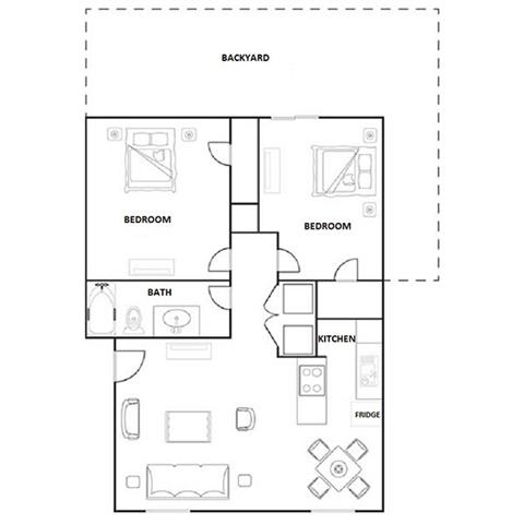  Floor Plan 2 Bedroom Duplex