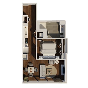 Uptown One Bedroom Layout