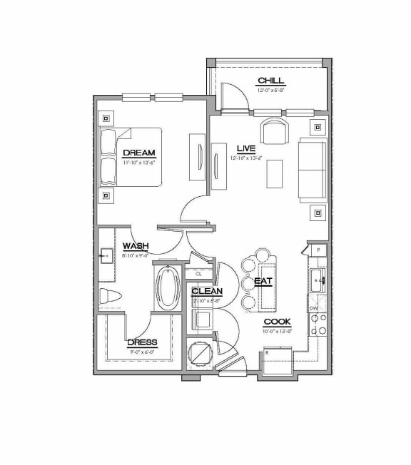 A1 Floor Plan at The Livano Uptown, Florida, 33592