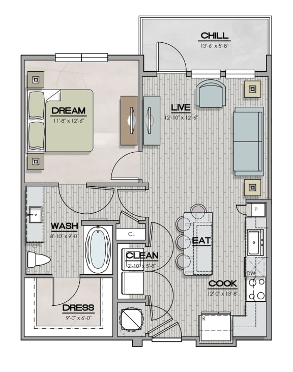 A1 Floor Plan at The Livano Tryon, Charlotte, NC