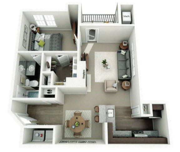  Floor Plan 1 Bed/1 Bath-A3