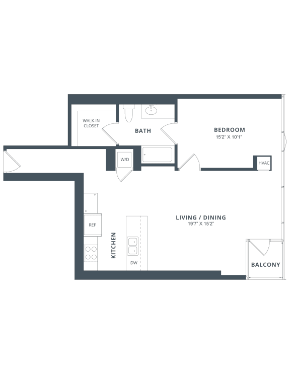  Floor Plan 1 Bed/1 Bath-A8