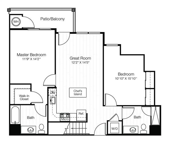 allure mineola 2 bedroom apartment with patio/balcony
