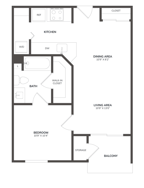 a floor plan of a bedroom apartment