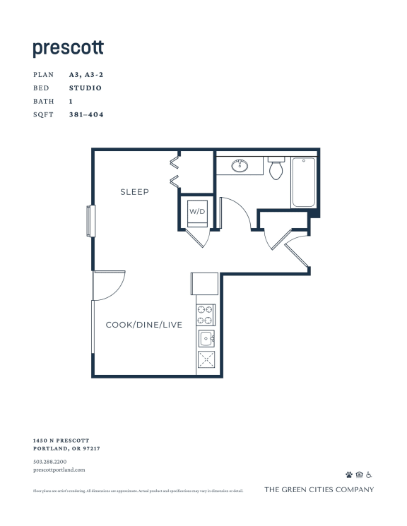 Floor Plan  381 SF
