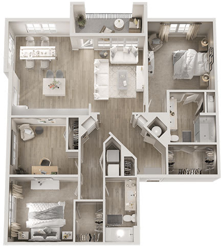 3 Bed 2 Bath Floor Plan 3 Bed 2 Bath Floor Plan at Volaris, Lansing