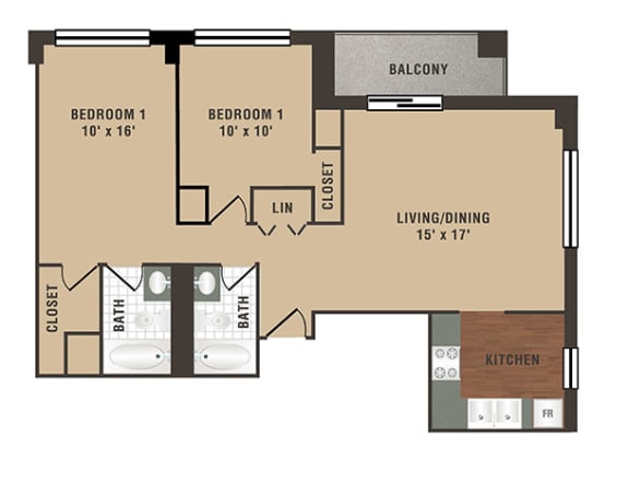 Talbot Floor Plan Talbot Floor Plan at Crescent Centre Apartments, Louisville, KY
