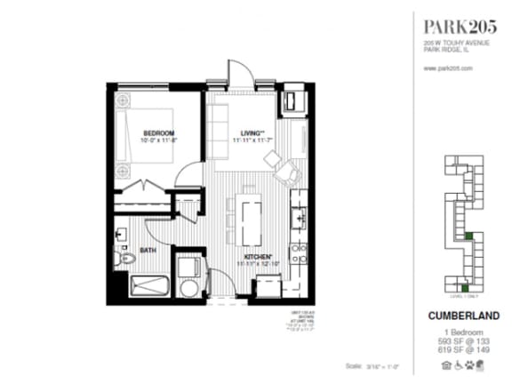 Floor Plan  Cumberland Floor Plan at Park 205, Park Ridge, 60068