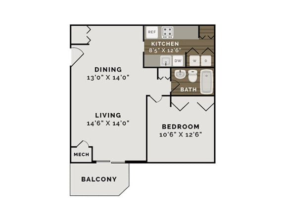 The Current Floor Plan at The Pointe at St. Joseph Apartments, South Bend