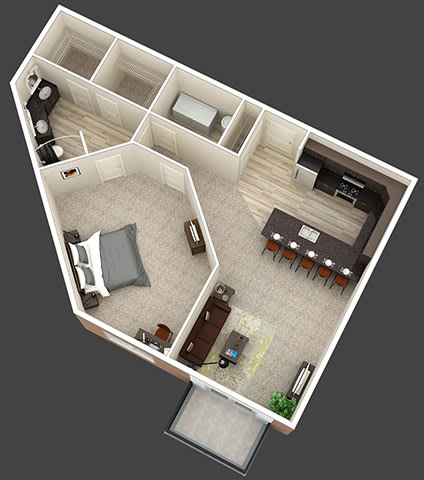 Floor Plan  1 Bedroom 1 Bathroom I Floor Plan at Mirada Apartments, Lewis Center, OH
