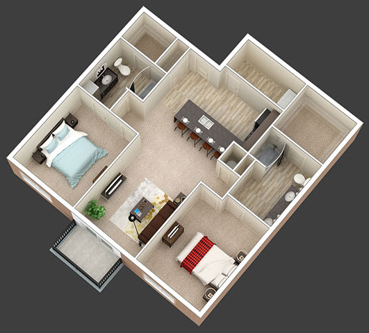 2 Bedroom 2 Bathroom S Floor Plan 2 Bedroom 2 Bathroom S Floor Plan at Mirada Apartments, Lewis Center, 43035