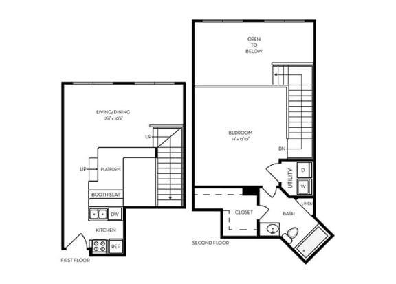 Floor Plan  T7 - 1 bed 1 bath - 965 sq ft - floorplan layout